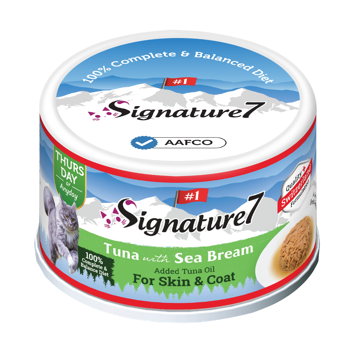 Signature7 Swiss Gravy Tuna with Sea Bream & Tuna Oil Canned Cat Food (Thur) 70g