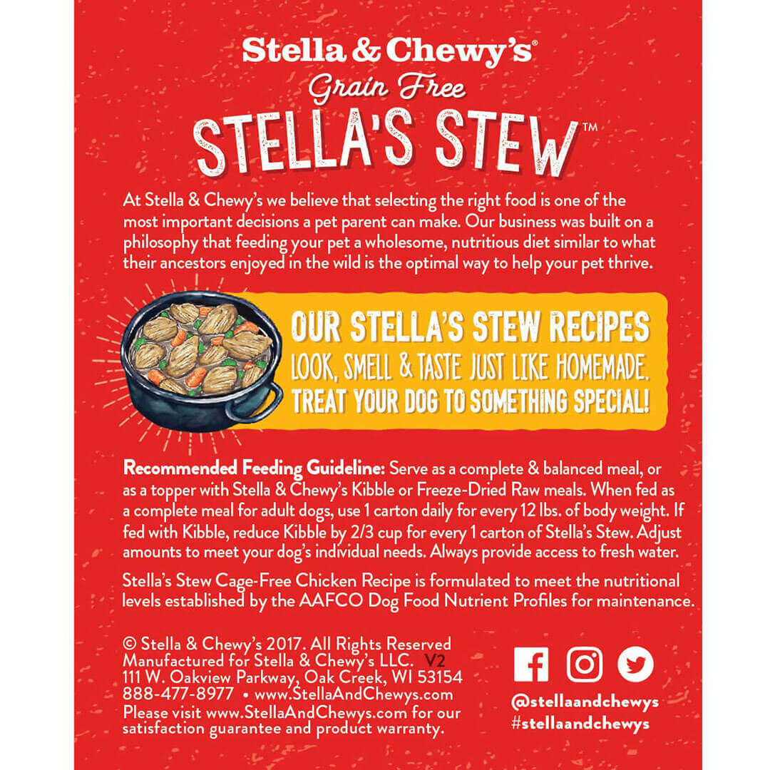 Stella & Chewy’s Grain Free Cage Free Chicken Recipe Stew Dog Food 11oz