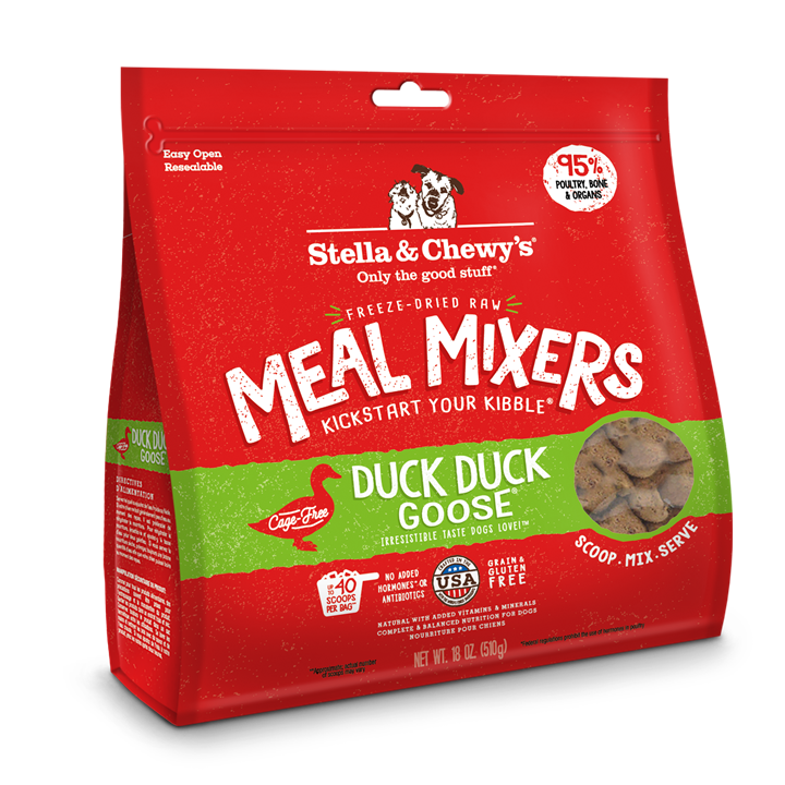 Stella & Chewy’s Duck Duck Goose Meal Mixers for Dogs 18oz