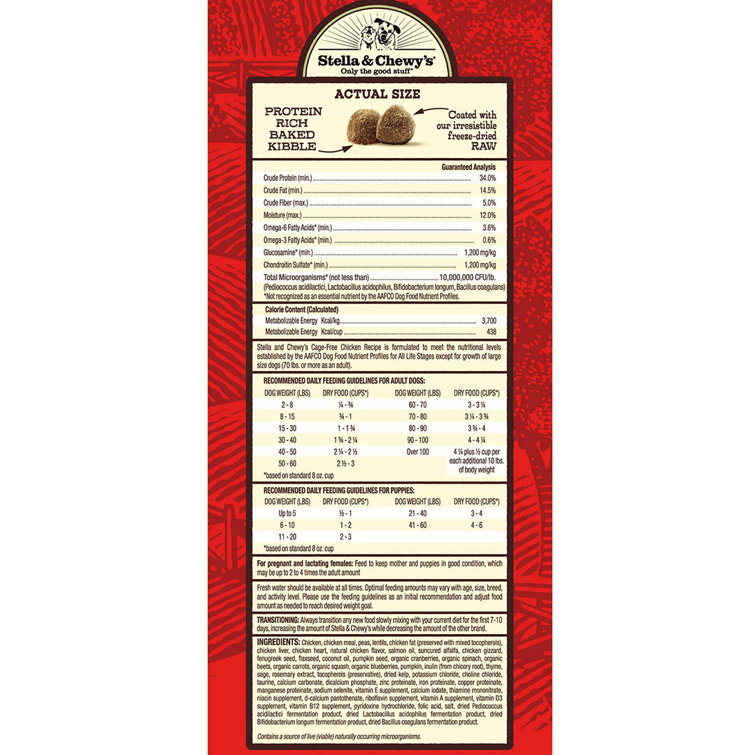 Stella & Chewy’s Cage Free Chicken Raw Coated Kibble for Dogs 22LB