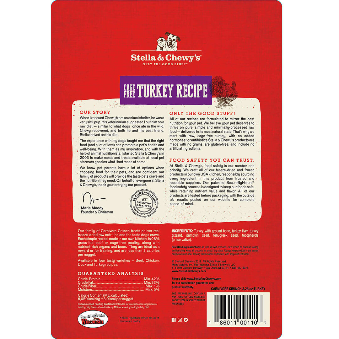 Stella and Chewy’s Turkey Carnivore Crunch Dog Treats 3.25oz