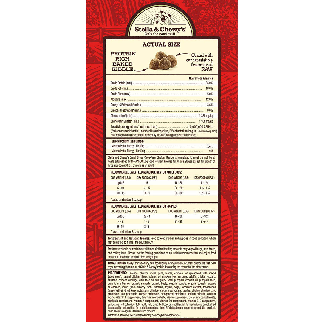 Stella & Chewy’s Cage Free Chicken Raw Coated Kibble for Small Breed Dogs 3.5LB