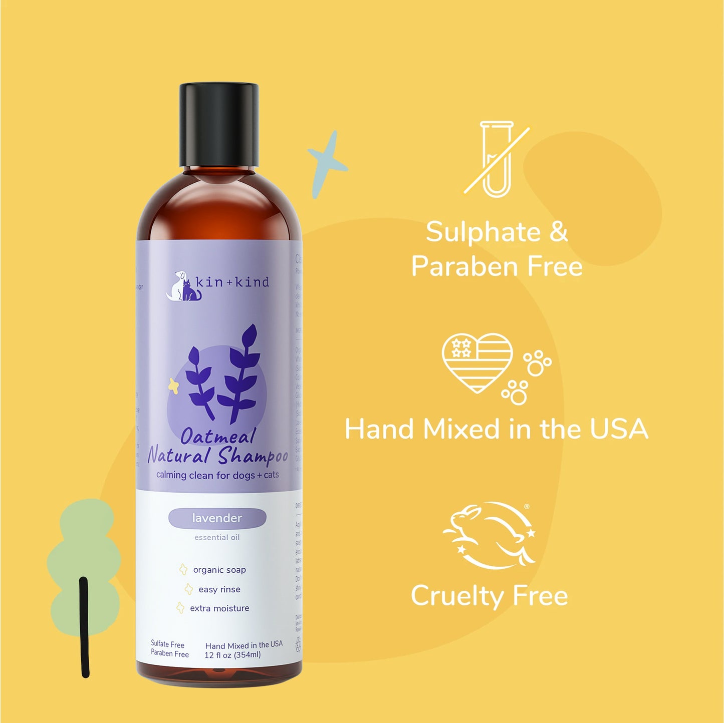 kin+kind Oatmeal Shampoo Lavender 12oz