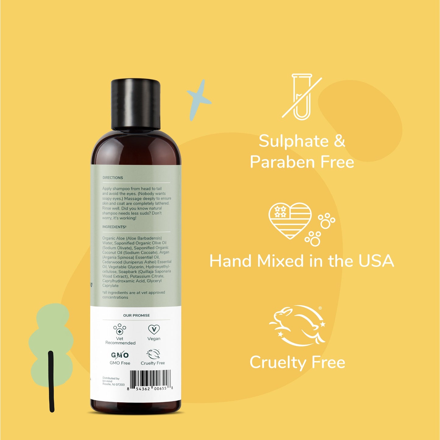 kin+kind Dry Skin and Coat Shampoo Cedar 12oz