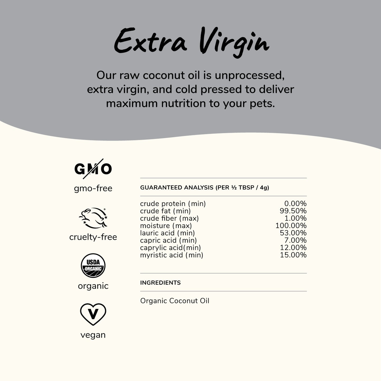kin+kind Organic Raw Coconut Oil Supplement for Dogs and Cats