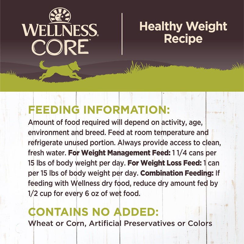 Wellness CORE Healthy Weight Grain Free Wet Dog Food 12.5oz