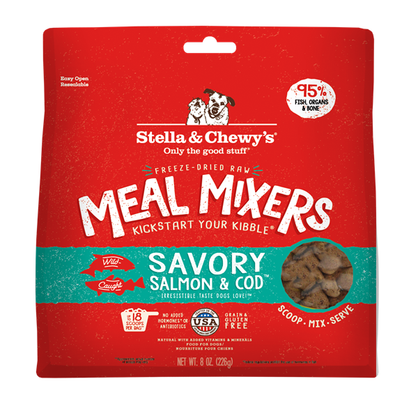 Stella & Chewy’s Savory Salmon & Cod Meal Mixers for Dogs 8oz