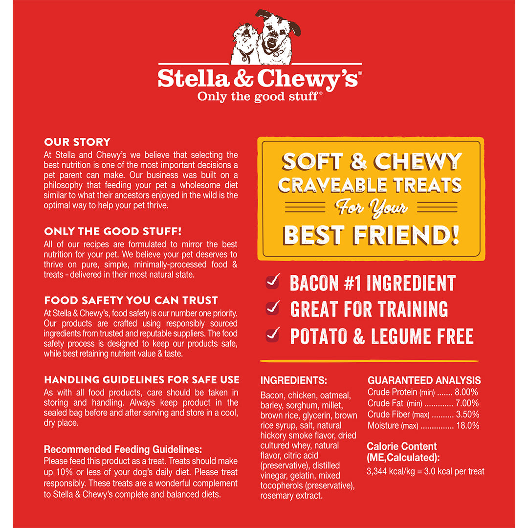 Stella & Chewy’s Crav’n Bac’n Bites Bacon & Chicken Soft Chewy Treats for Dogs 8.25oz