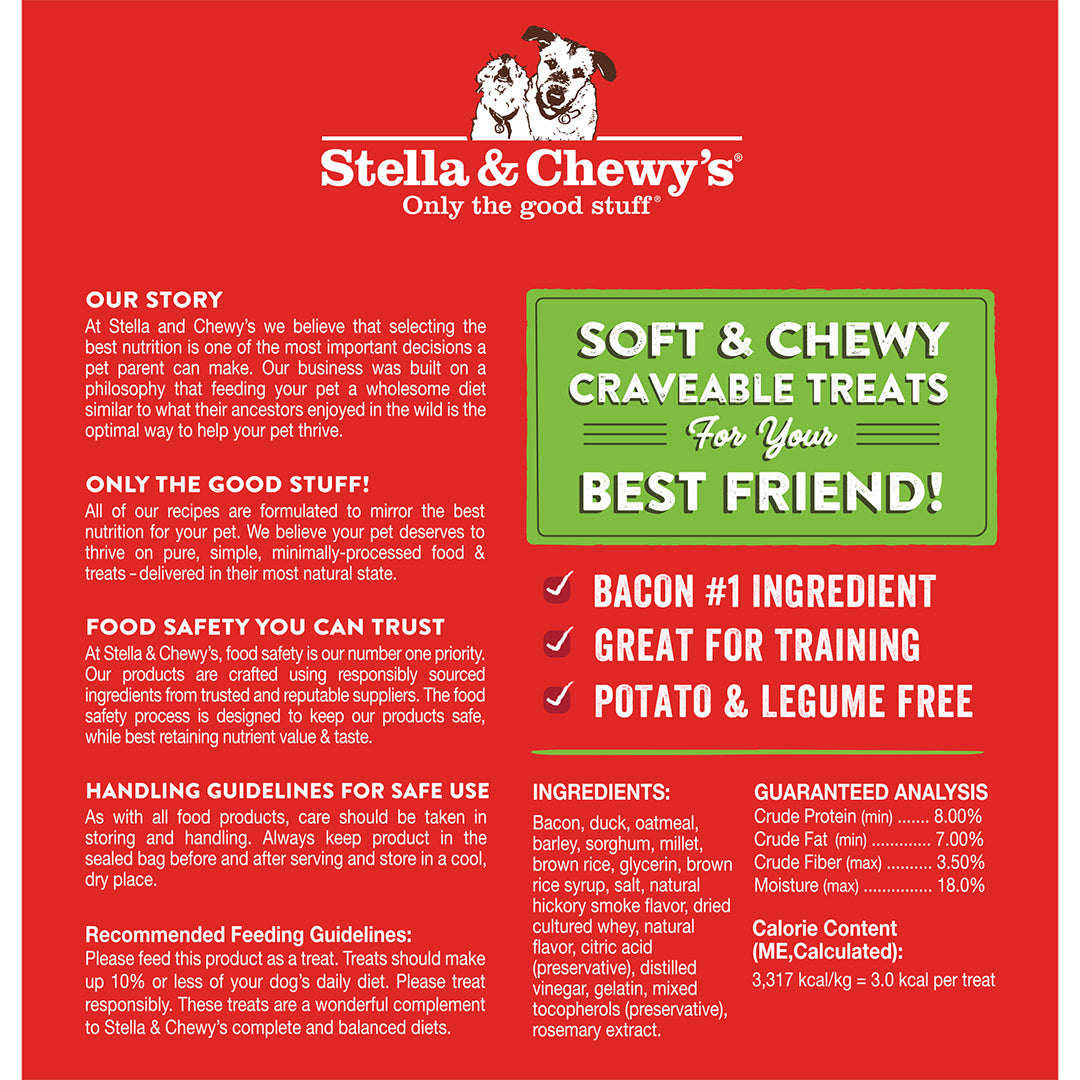 Stella & Chewy’s Crav’n Bac’n Bites Bacon & Duck Soft Chewy Treats for Dogs 8.25oz