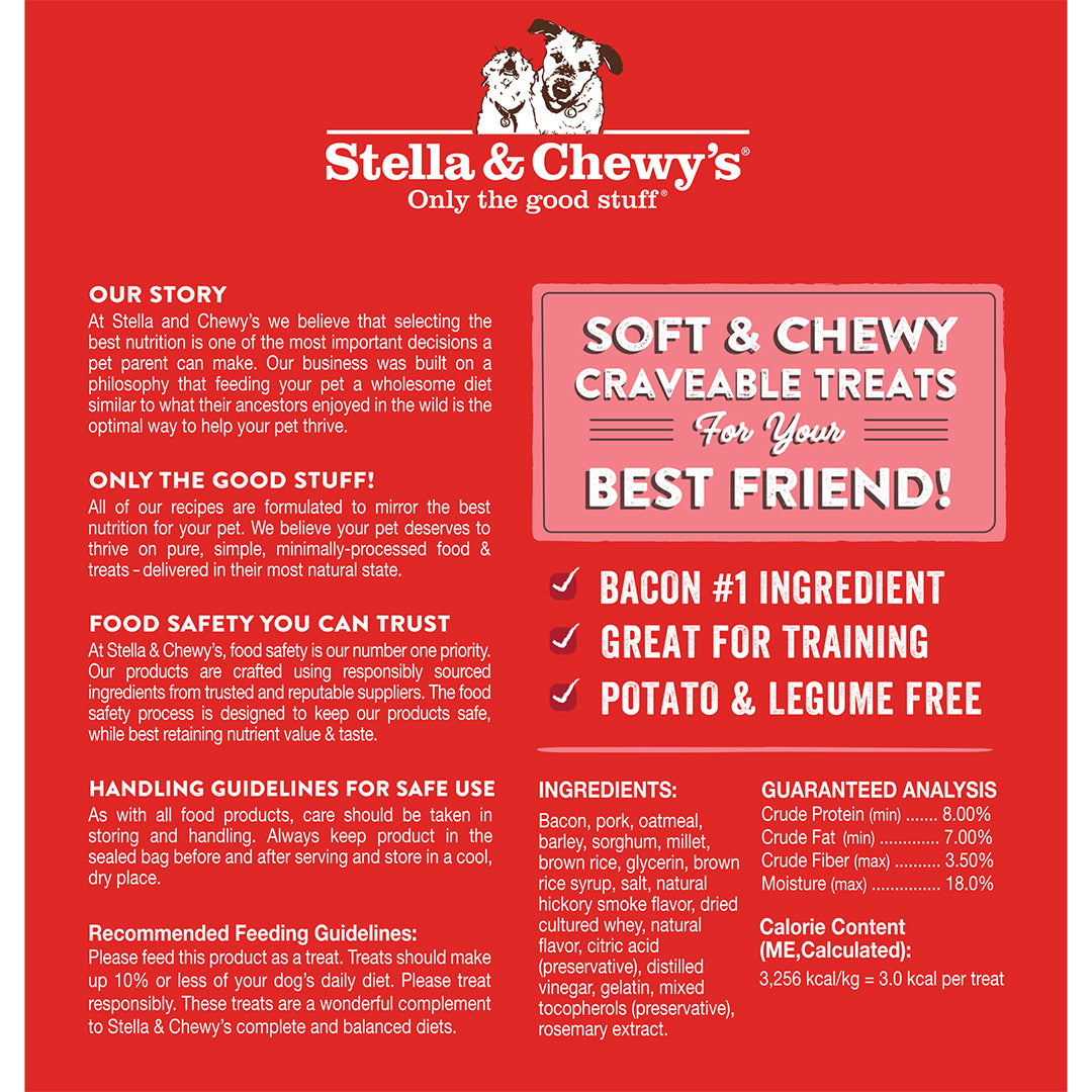 Stella & Chewy’s Crav’n Bac’n Bites Bacon & Pork Soft Chewy Treats for Dogs 8.25oz