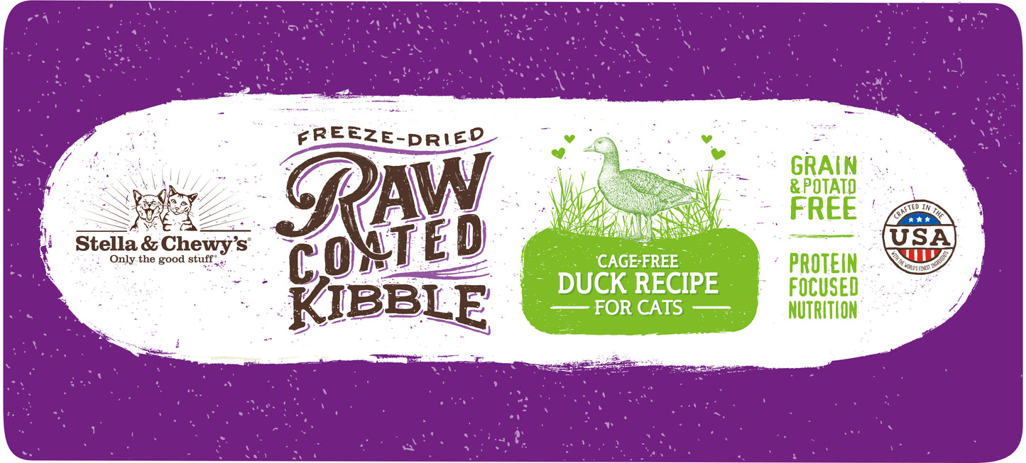 Stella and Chewy’s Raw Coated Kibble Cage Free Duck Recipe for Cats 5LB