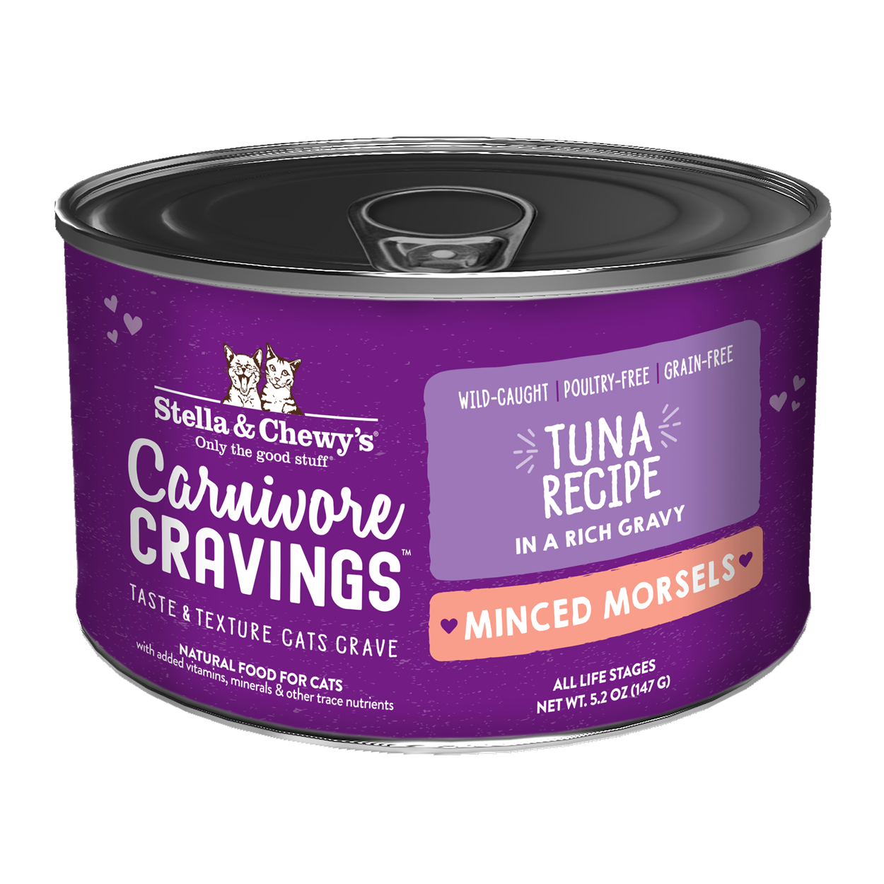 Stella & Chewy’s Carnivore Cravings Minced Morsels Tuna in Gravy Cat Food 5.2oz