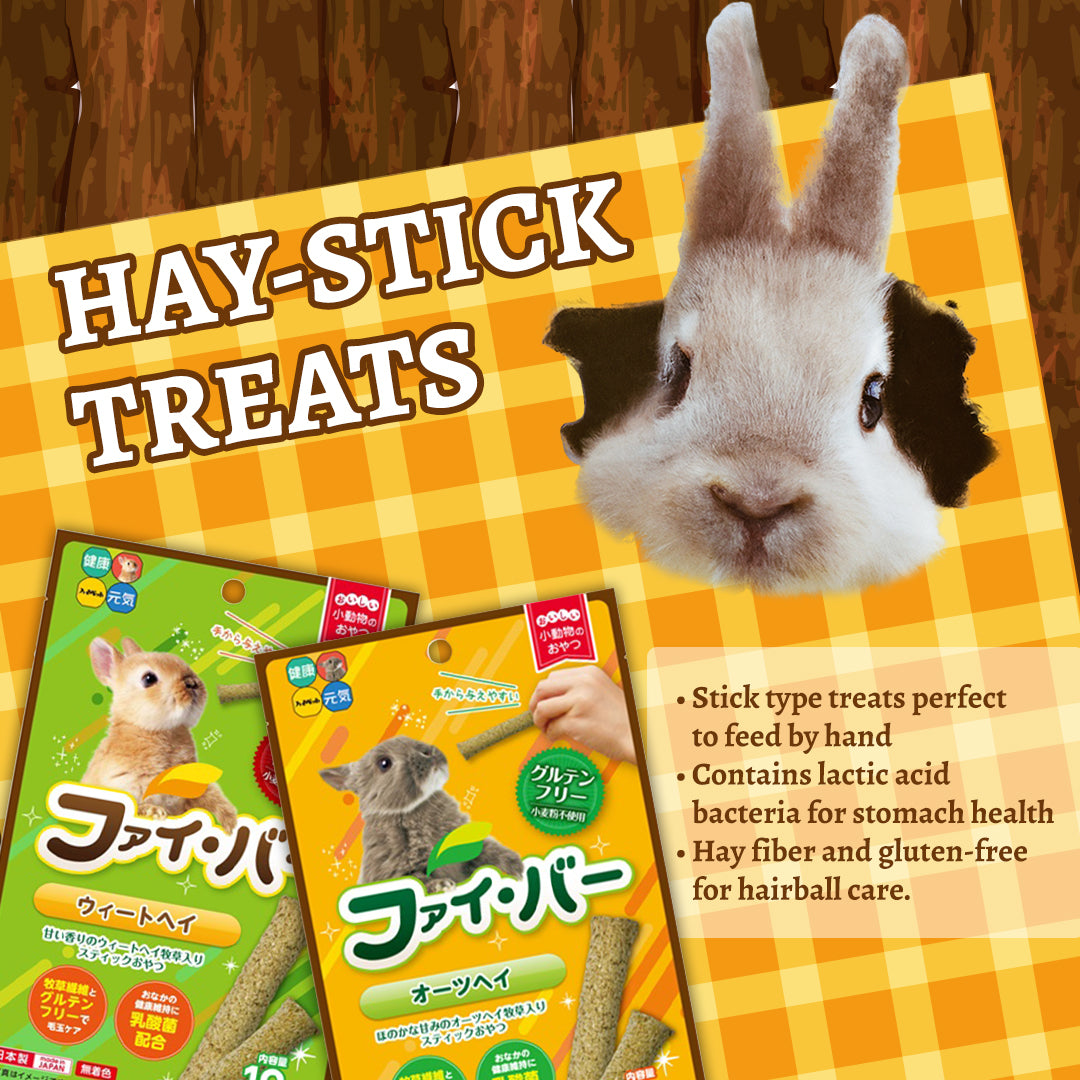 Hi-Pet Fi-Bar Wheat Hay Sticks for Rabbits & Small Pets – 10pcs