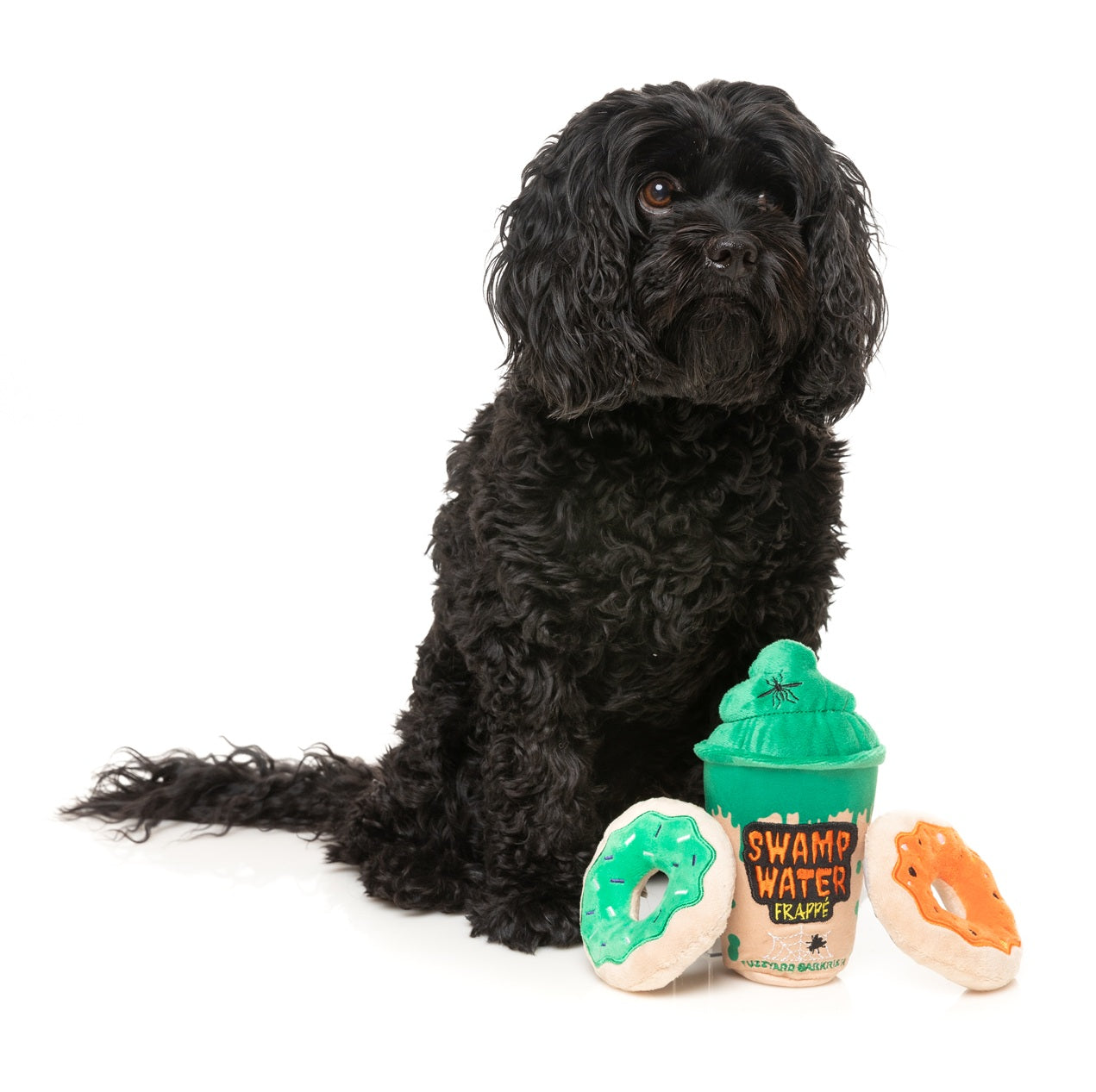 FuzzYard Halloween Swamp Water Frappe and Donuts Plush Dog Toys 3 Pack Set