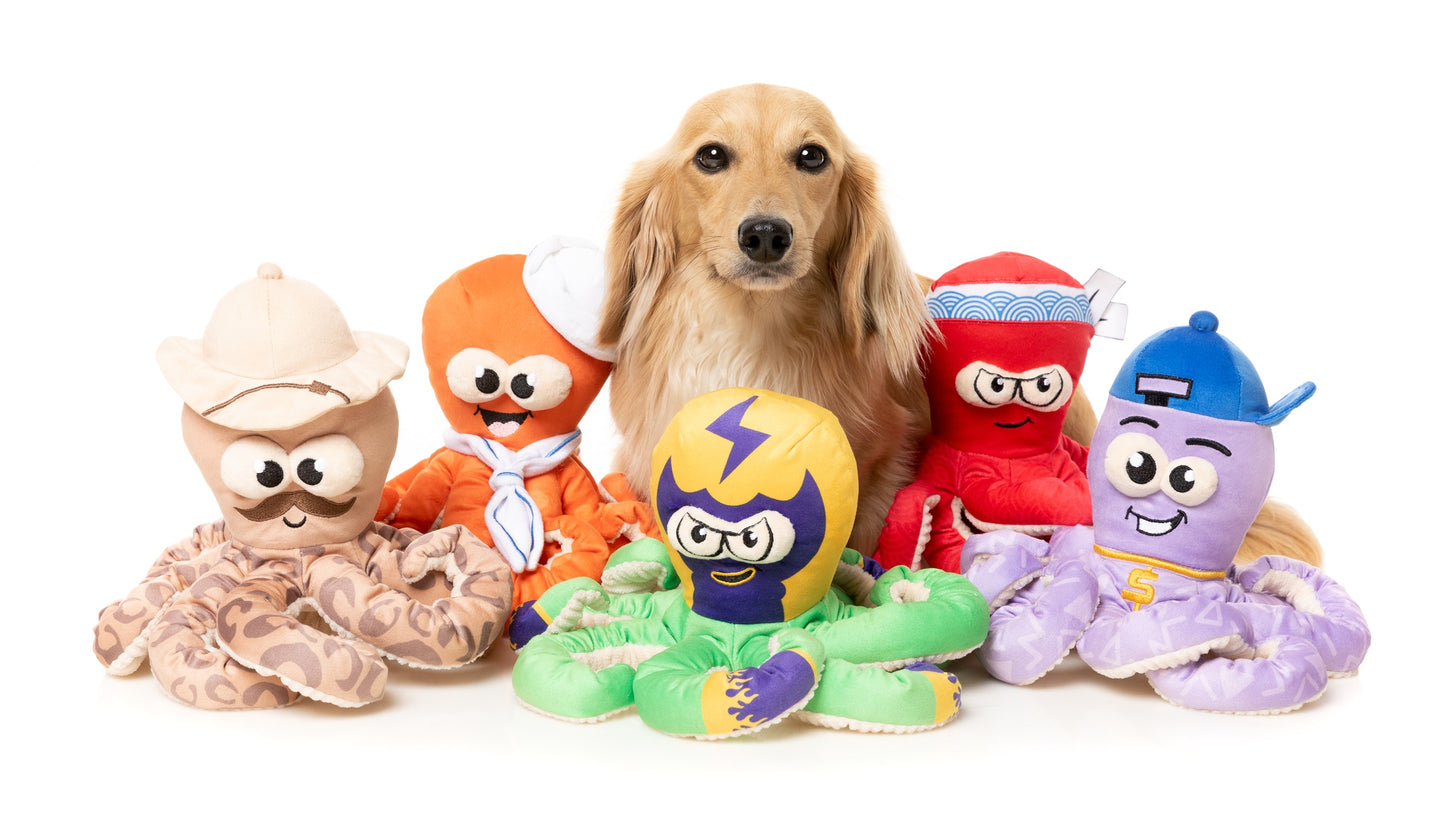 FuzzYard Octo-Posse Plush Dog Toy with Squeaker & Springy Legs