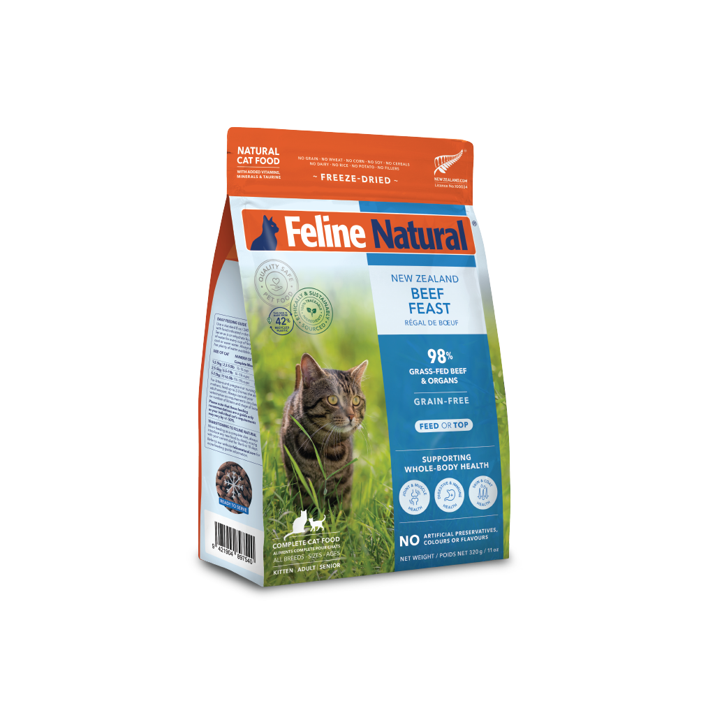 Feline Natural Freeze-Dried Beef Feast for Cats – 320g / 960g