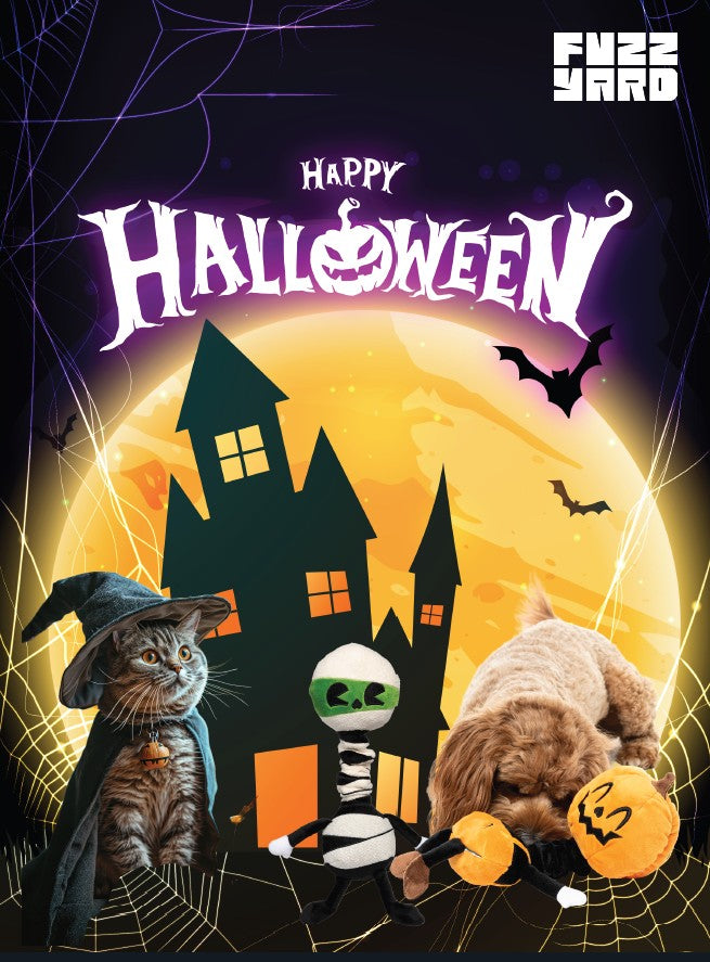 FuzzYard Halloween Squeaky Dog Plush Toys 5 Spooky Designs