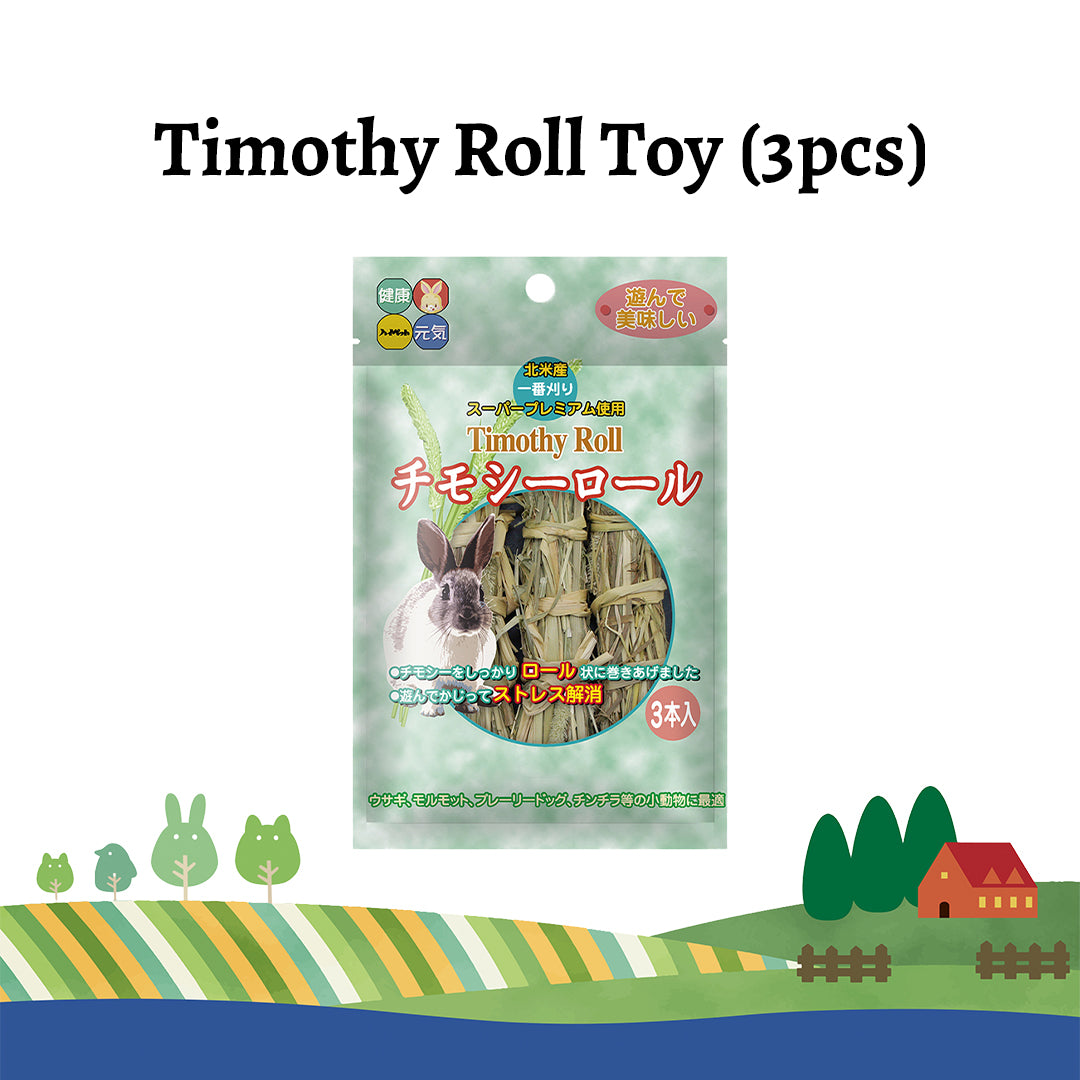 Hi-Pet Timothy Roll Toy – 3pcs Natural Chew Set for Rabbits & Small Pets