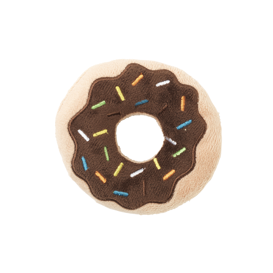 FuzzYard Donut Plush Dog Toy with Squeaker 2 Pack