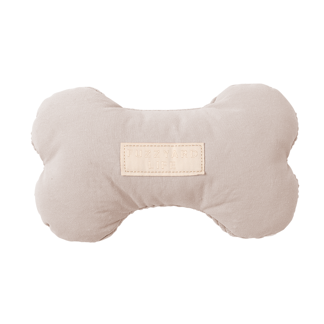FuzzYard Life Bone Plush Dog Toy Sandstone