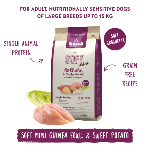 Bosch High Premium Soft Plus Mini Guinea Fowl and Sweet Potato 10kg