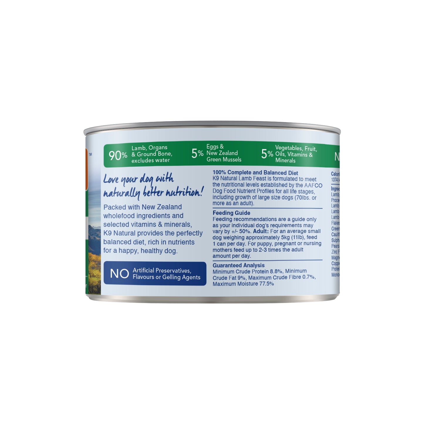 K9 Natural Canned Lamb Feast for Dogs – 170g (12 Cans)