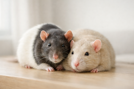 Calm indoor pet rats in a quiet home environment