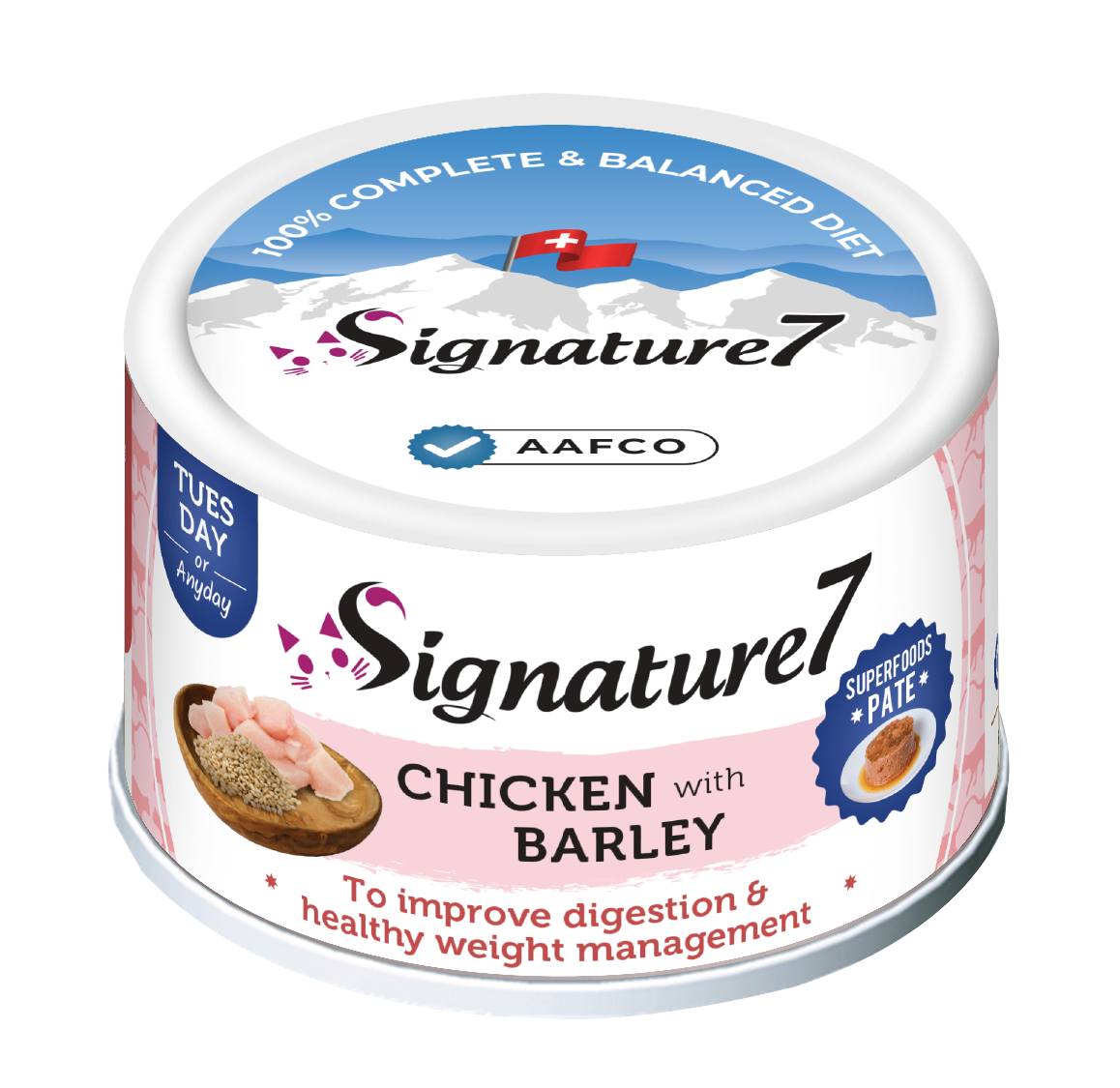 Signature7 Superfoods Chicken & Barley Cat Pate (Tuesday) 80g