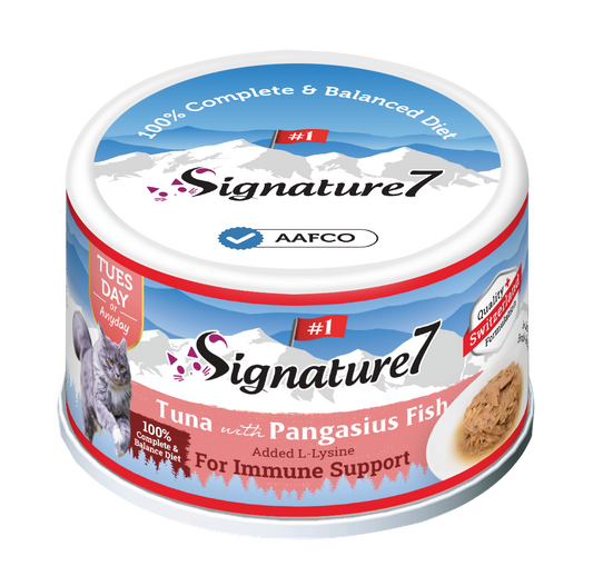 Signature7 Swiss Gravy Tuna with Pangasius Fish & L-Lysine Canned Cat Food (Tue) 70g