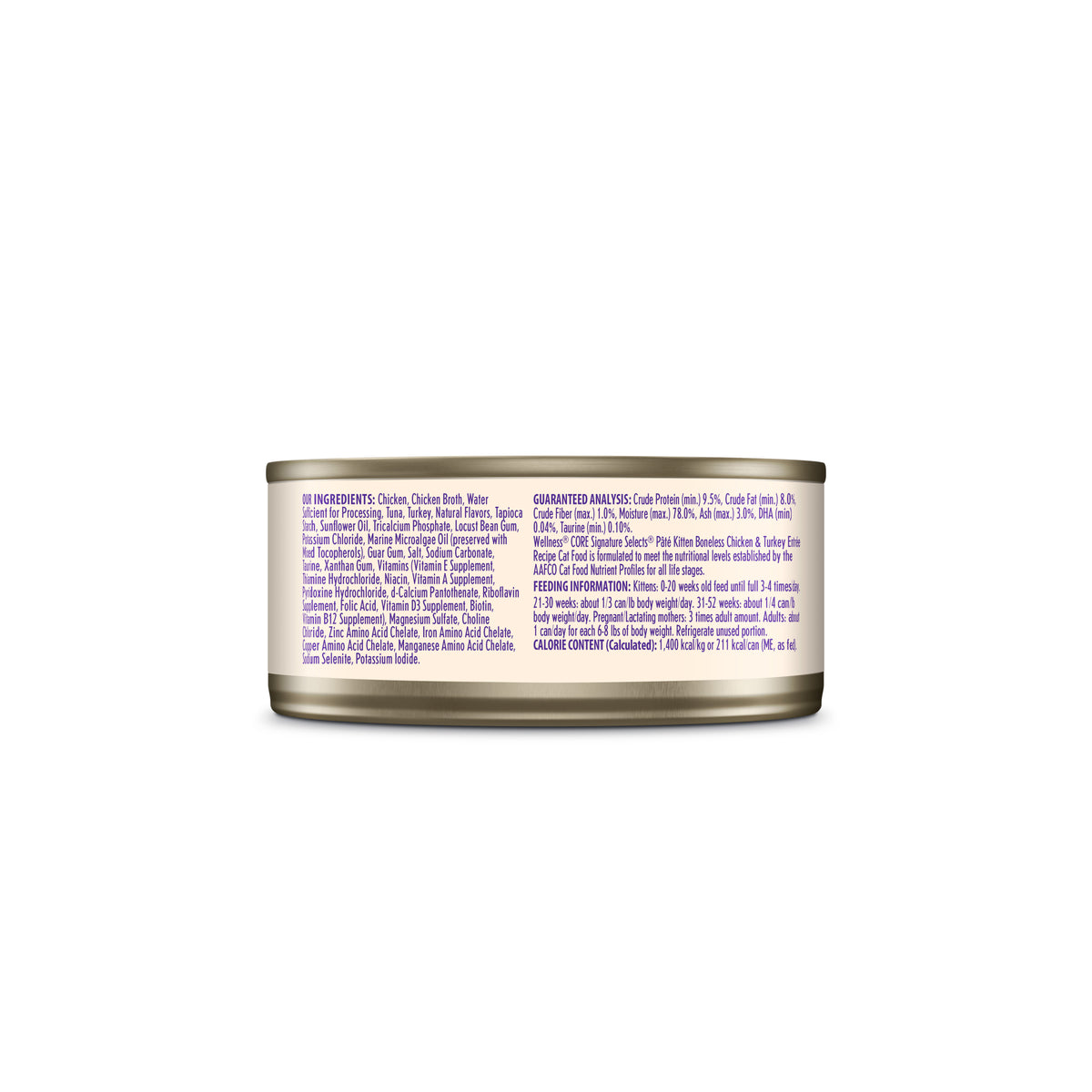 Wellness CORE Signature Selects Pate Boneless Chicken & Turkey Kitten Grain Free Canned Cat Food 5.3oz