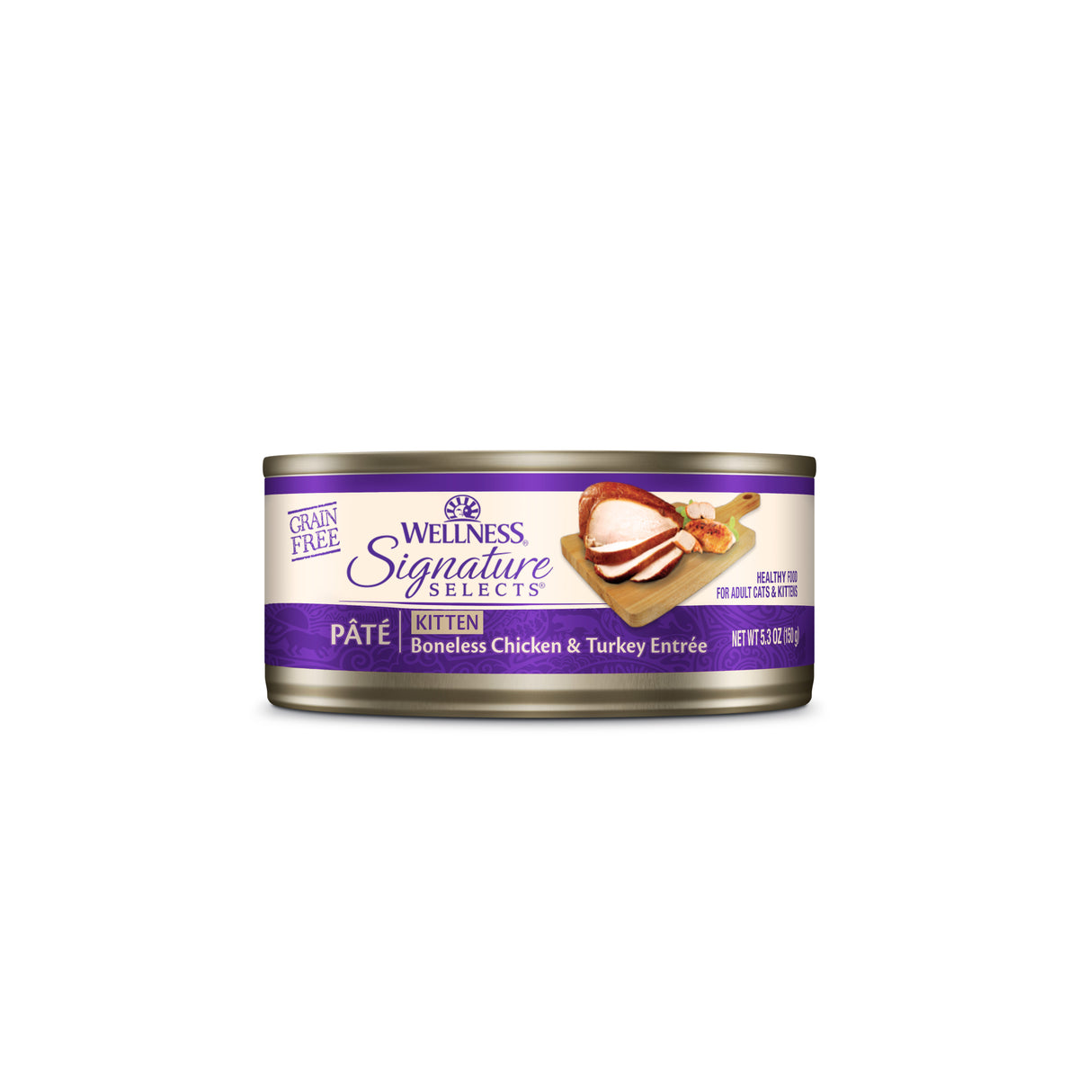 Wellness CORE Signature Selects Pate Boneless Chicken & Turkey Kitten Grain Free Canned Cat Food 5.3oz