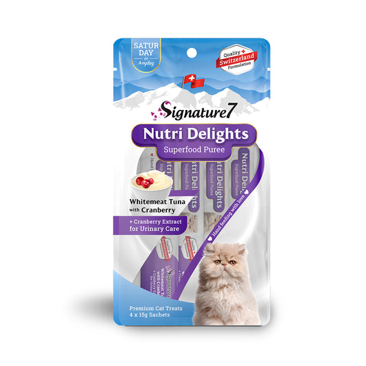 Signature7 Nutri Delights Whitemeat Tuna with Cranberry Purée Cat Treat (Sat) 60g