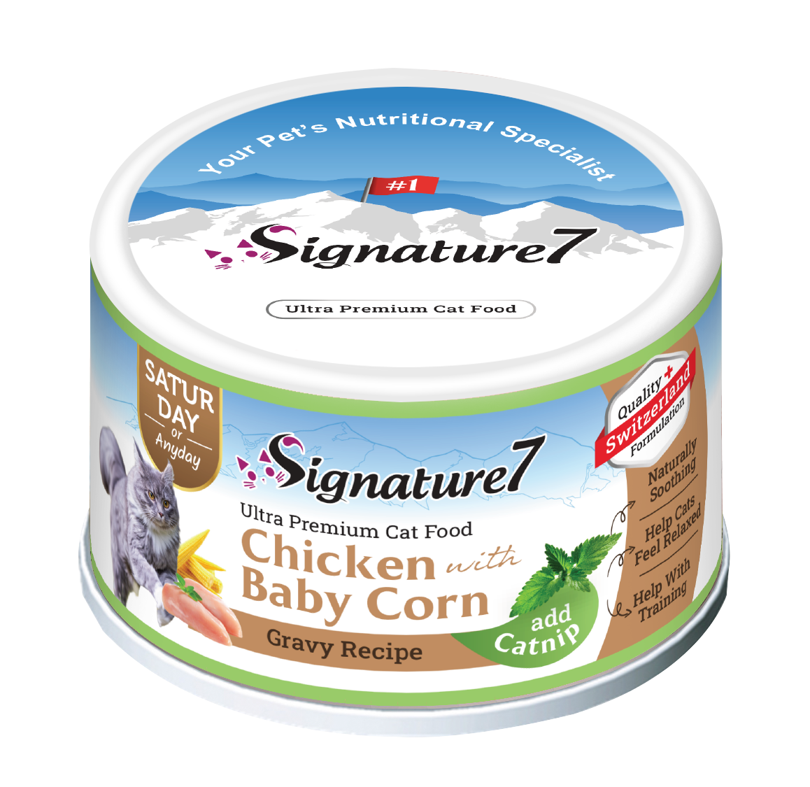 Signature7 Cat Wet Food in Gravy with Catnip 70g