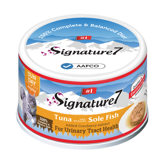 Signature7 Swiss Gravy Tuna with Sole Fish & Cranberry Canned Cat Food (Sun)70g