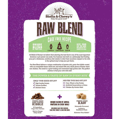 Stella and Chewy’s Raw Blend Cage Free Recipe for Cats – Turkey Chicken and Duck 10LB