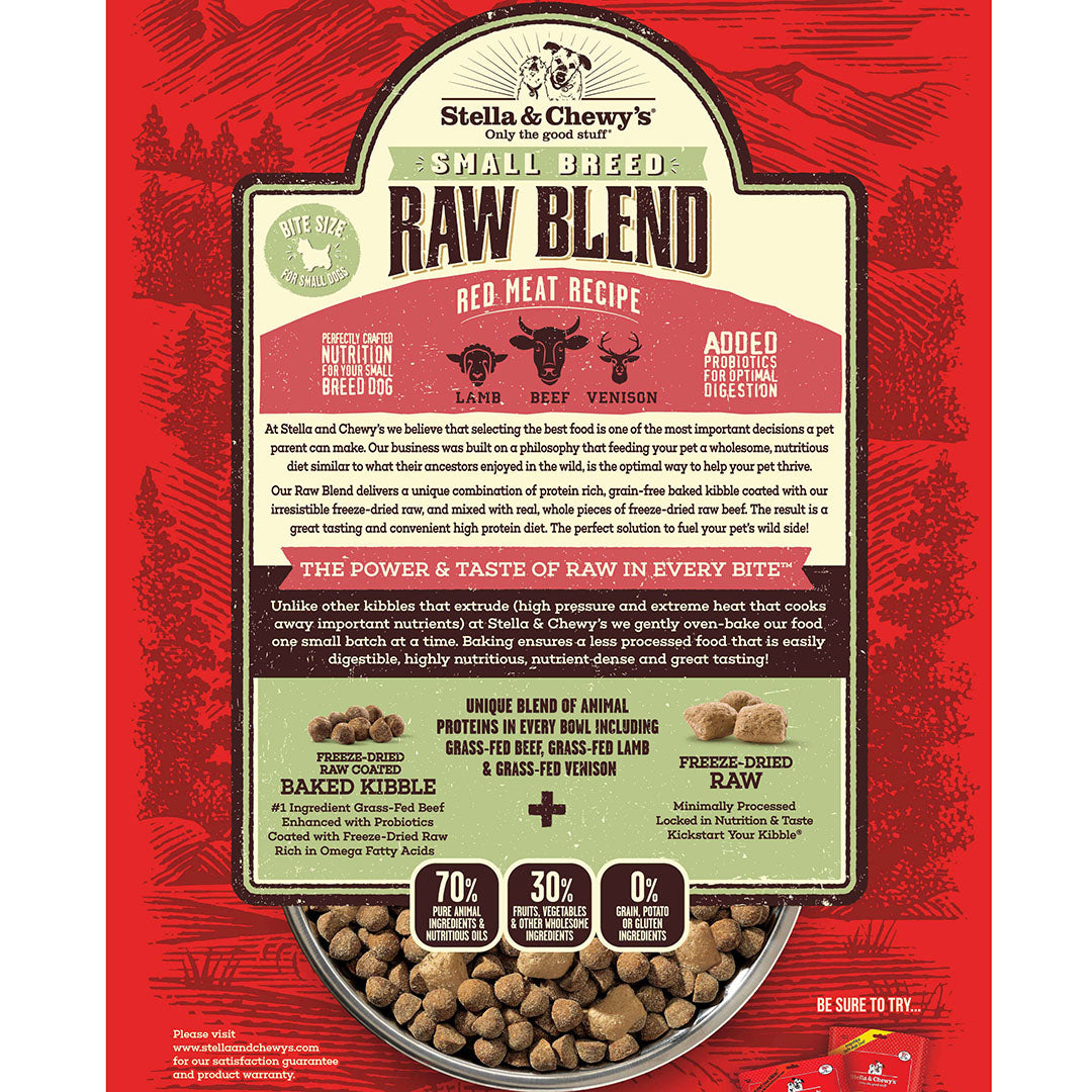 Stella & Chewy’s Red Meat Raw Blend Kibble for Small Breed Dogs 10LB