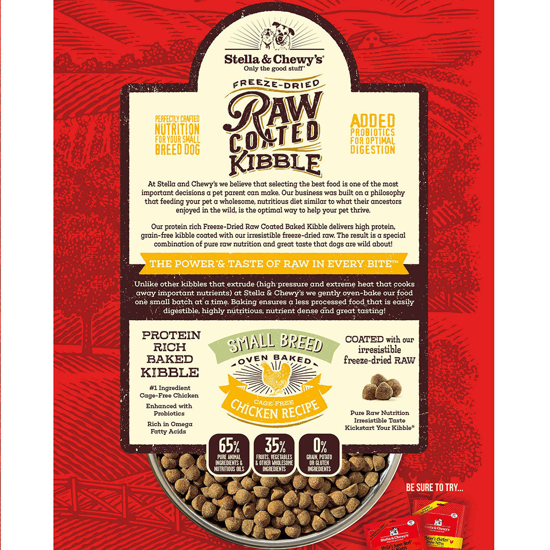 Stella & Chewy’s Cage Free Chicken Raw Coated Kibble for Small Breed Dogs 10LB