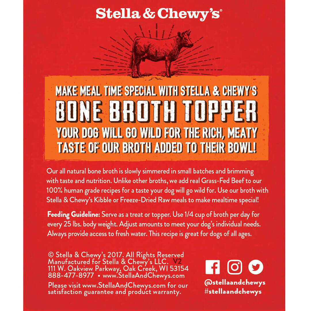 Stella & Chewy’s Grass Fed Beef Broth Topper Grain Free Wet Dog Food 11oz