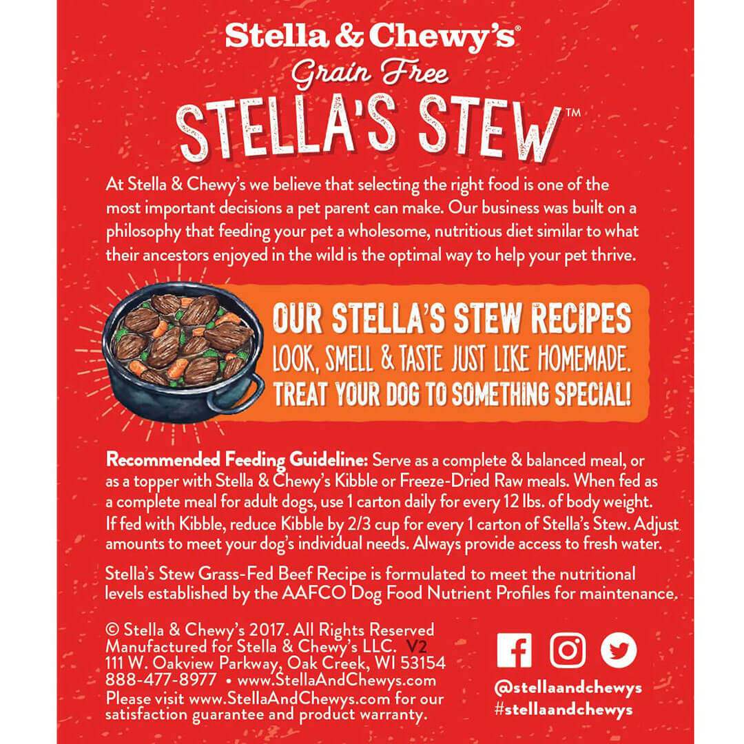Stella & Chewy’s Stew Grass Fed Beef Grain Free Adult Wet Dog Food 11oz
