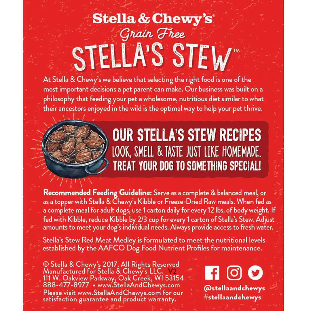 Stella & Chewy’s Stella’s Red Meat Medley Stew Grain Free Adult Dog Stew 11oz