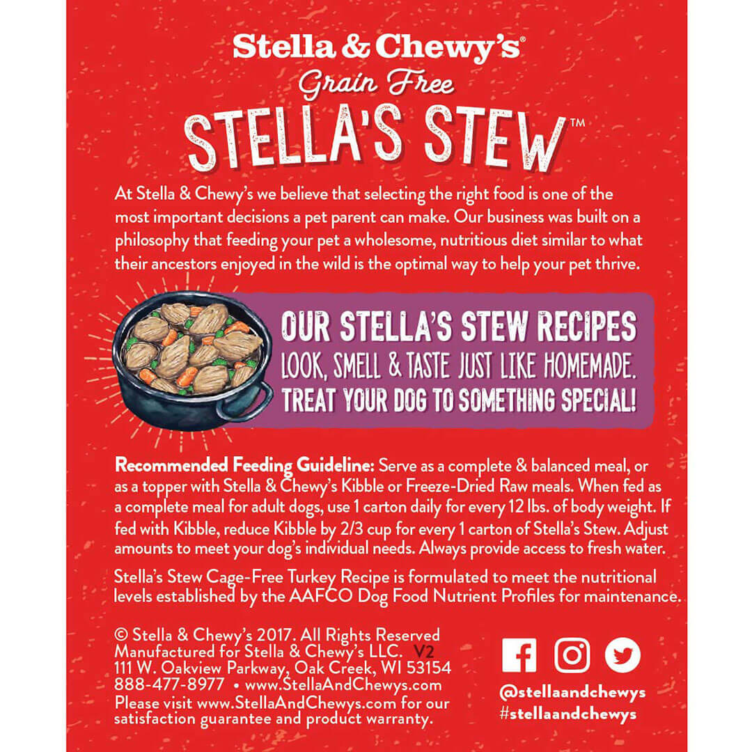 Stella & Chewy’s Grain Free Cage Free Turkey Recipe Stew Dog Food 11oz