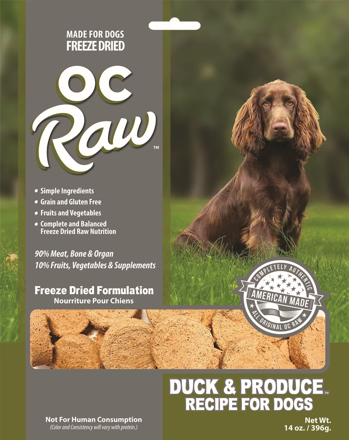 OC Raw Grain Free Freeze Dried Raw Dog Food Sliders 14oz Chicken Turkey Beef Duck