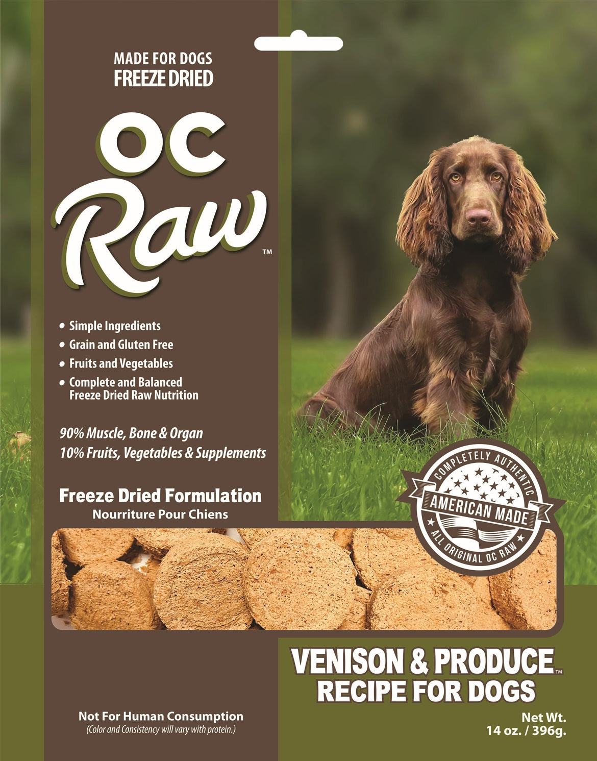 OC Raw Rabbit & Venison Grain Free Freeze Dried Raw Dog Food Sliders 14oz