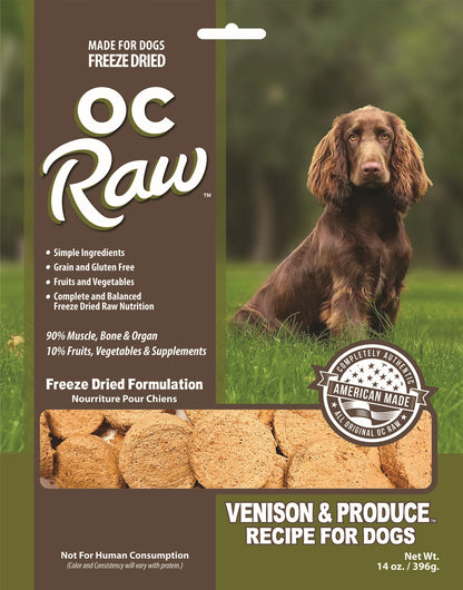 OC Raw Rabbit & Venison Grain Free Freeze Dried Raw Dog Food Sliders 14oz