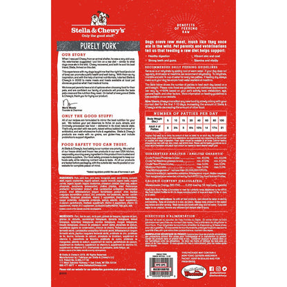 Stella and Chewy’s Purely Pork Dinner Patties Freeze Dried Raw Dog Food 14oz