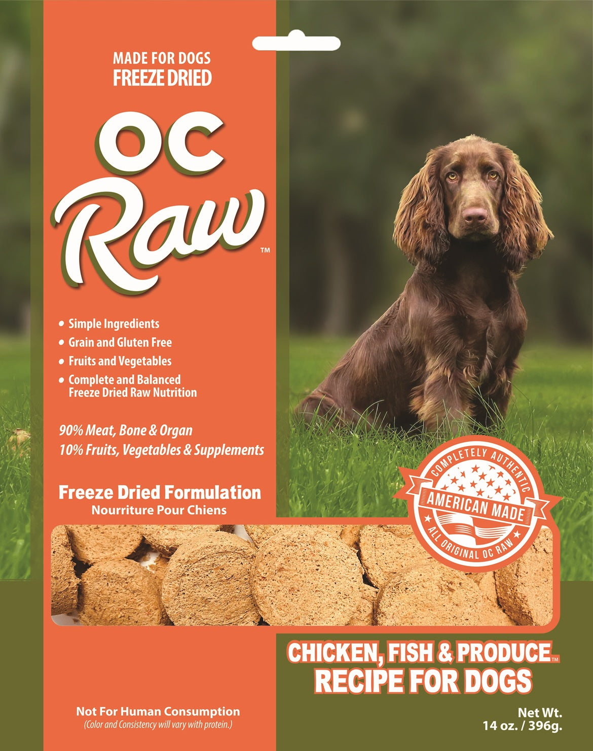 OC Raw Grain Free Freeze Dried Raw Dog Food Sliders 14oz Chicken Turkey Beef Duck