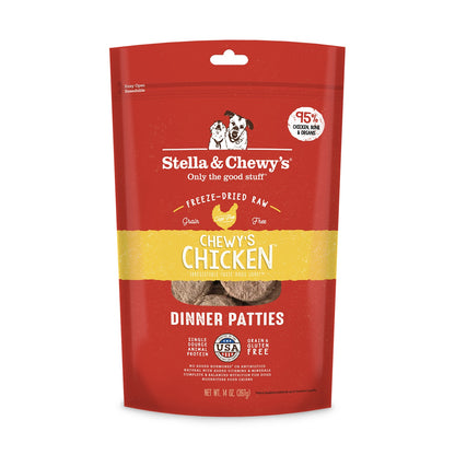 Stella and Chewy’s Chicken Dinner Patties Freeze Dried Raw Dog Food 25oz