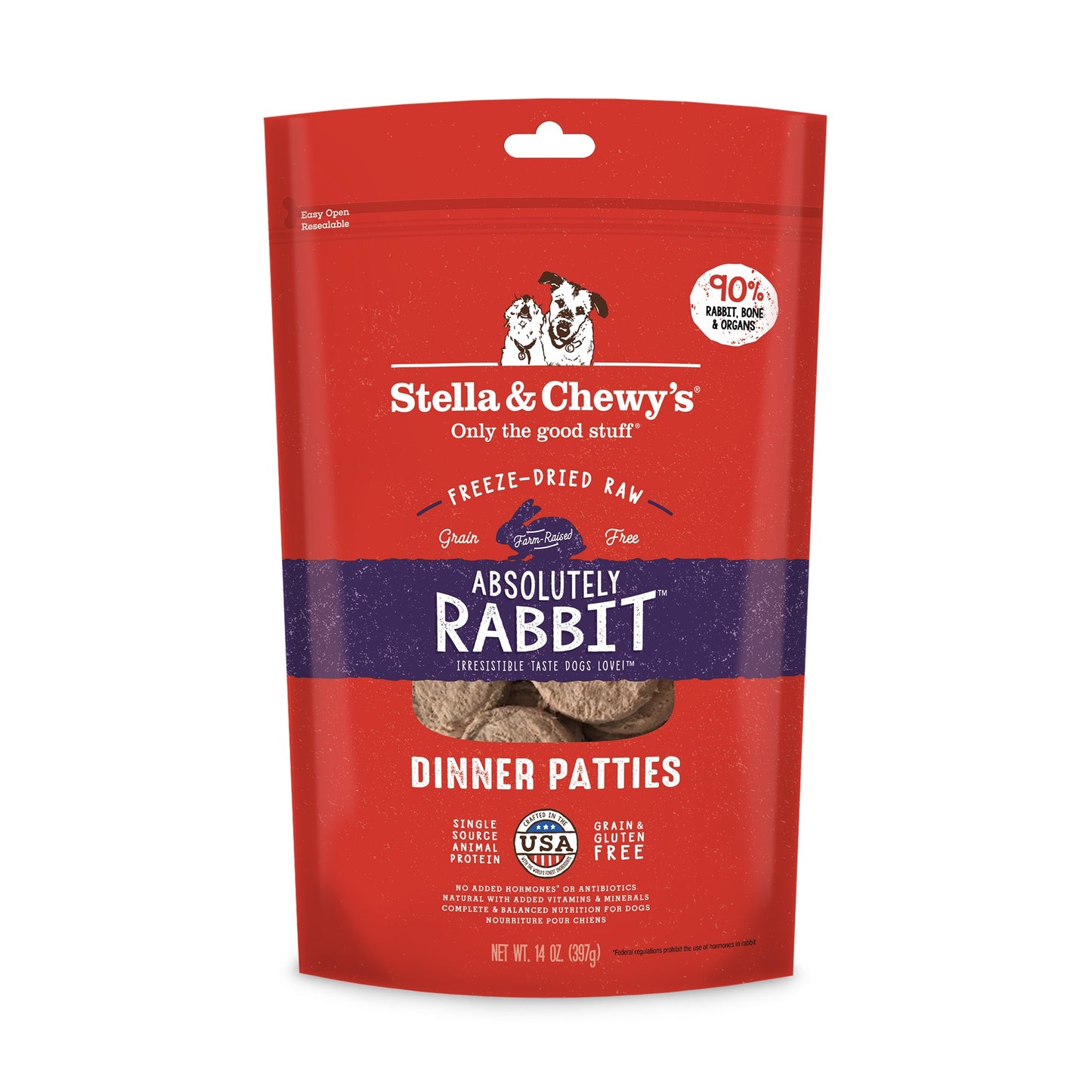 Stella and Chewy’s Absolutely Rabbit Freeze Dried Raw Dinner Patties 14oz