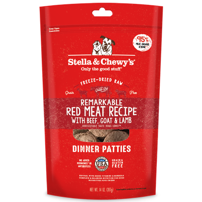 Stella and Chewy’s Remarkable Red Meat Dinner Patties Freeze Dried Raw Dog Food 14oz