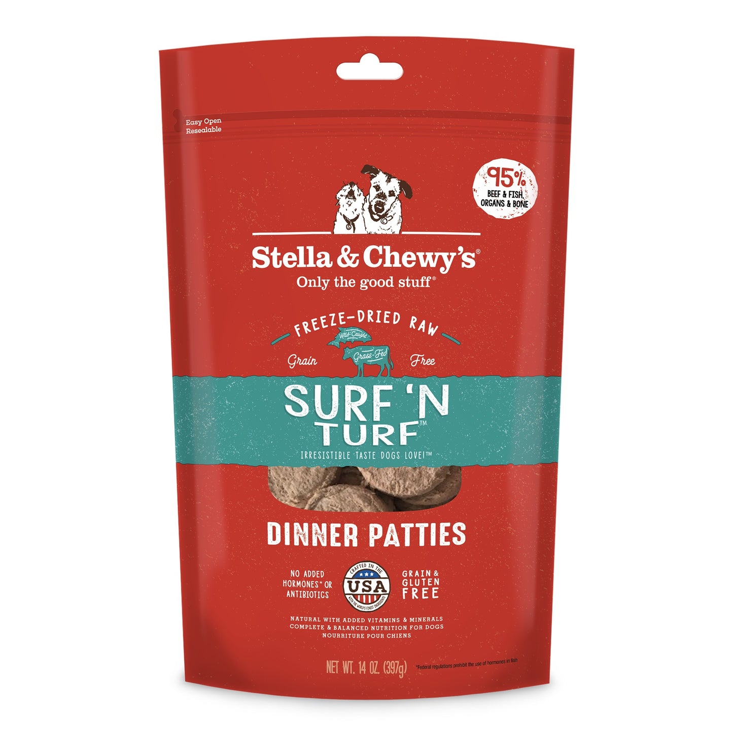 Stella and Chewy’s Surf N Turf Freeze Dried Raw Dinner Patties 14oz